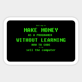 make money without learning how to code Sticker